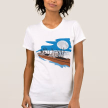 Barco de carga do navio de passageiro retro tshirts