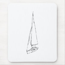 Barco de navigação. Esboço em preto e branco. Mouse Pad