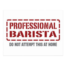 Barista profissional cartão postal
