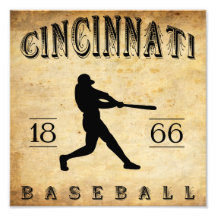 Basebol 1866 de Cincinnati Ohio Foto Arte