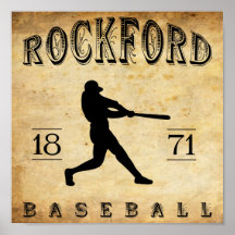 Basebol 1871 de Rockford Illinois Poster