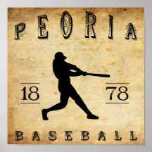 Basebol 1878 de Peoria Illinois Poster