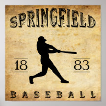 Basebol 1883 de Springfield Illinois Impressão