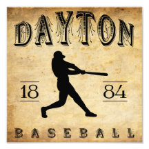 Basebol 1884 de Dayton Ohio Impressão Fotográfica