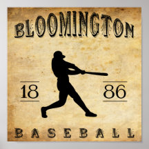 Basebol 1886 de Bloomington Illinois Poster