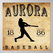 Basebol 1886 de Illinois da Aurora Pôsteres