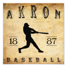 Basebol 1887 de Akron Ohio Impressão De Fotos