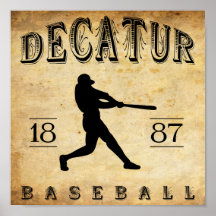 Basebol 1887 de Decatur Illinois Posteres
