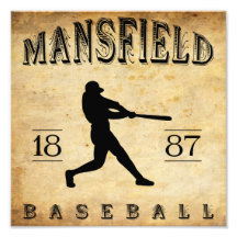 Basebol 1887 de Mansfield Ohio Impressão De Fotos