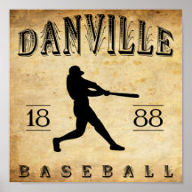 Basebol 1888 de Danville Illinois Posters