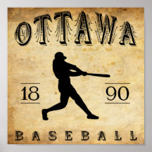Basebol 1890 de Ottawa Illinois Posteres