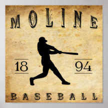 Basebol 1894 de Moline Illinois Posters