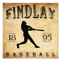 Basebol 1895 de Findlay Ohio Impressão De Foto