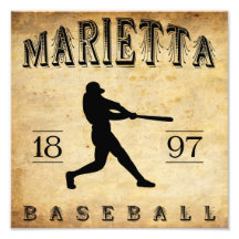 Basebol 1897 de Marietta Ohio Impressão De Foto