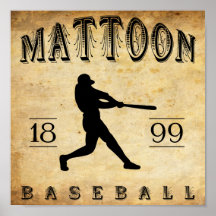 Basebol 1899 de Mattoon Illinois Poster