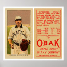 Basebol 1911 de Spencer Seattle Posters