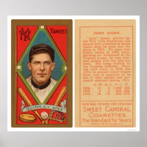 Basebol 1911 dos ianques de Jack Quinn Impressão