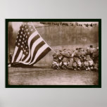 Basebol 1914 do parque de Ebbets da bandeira Poster
