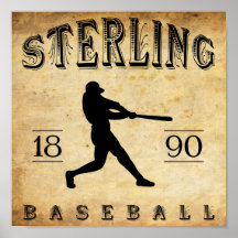Basebol de 1890 Sterling Illinois Pôsteres