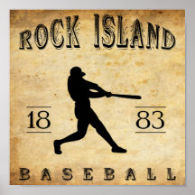 Basebol de Illinois da ilha de 1883 rochas Posteres