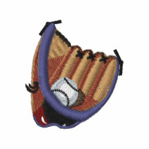 Basebol e camisa bordada luva