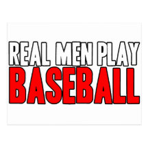 Basebol real do jogo dos homens cartão postal