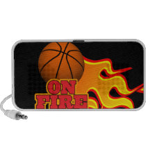 basquetebol em chamas do fogo caixinha de som para notebook