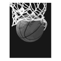 Basquetebol preto & branco cartão postal