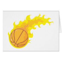 Basquetebol quente flamejante cartao