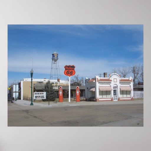 Bassett do posto de gasolina, poster de Nebraska, 