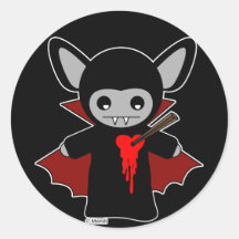 Bastão de vampiro bonito de Lil Adesivos Redondos
