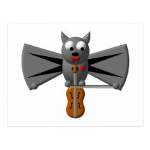 Bastão de vampiro bonito que joga o violino cartões postais