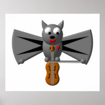 Bastão de vampiro bonito que joga o violino poster