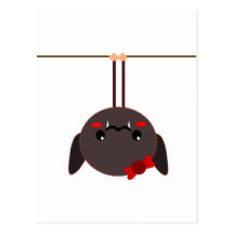 bastão em um vampiro do fio cartao postal