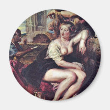 Bathsheba na fonte por Rubens, Peter Paul (B Imãs De Refrigerador