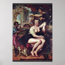 Bathsheba na fonte por Rubens, Peter Paul (B Impressão