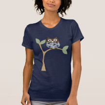 Bebê azul da coruja camisetas