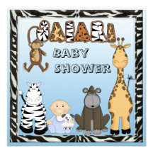 Bebé & chá de fraldas dos animais do safari convites