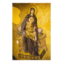 Bebê Jesus com o mosaico do bizantino de Mary Fotografias