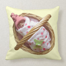 Bebê na cesta: Argila Scultpure: Chapéu Elfin cor- Travesseiros De Decoração