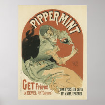 Bebida de Pippermint por Jules Chéret, 1899 Pôsteres