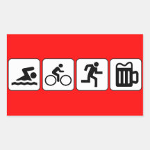 Bebida do funcionamento da bicicleta da natação adesivo retângular