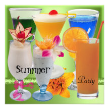 Bebidas tropicais do cocktail do verde limão do pa convites personalizado
