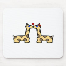 Beijando o tapete do rato dos girafas mousepad