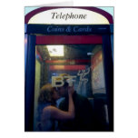 beijo da cabine de telefone cartão