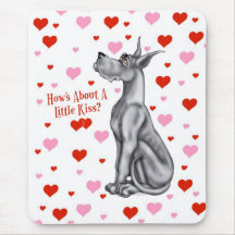 Beijo do preto de great dane mousepad