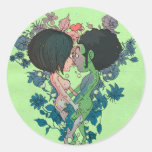 Beijo verde adesivo redondo
