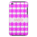 Beira cor-de-rosa da flor com monograma capa iPod touch