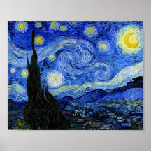 Belas artes do vintage da noite estrelado de Van G Pôsteres