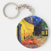 Belas artes do vintage do terraço do café de Van G Chaveiro